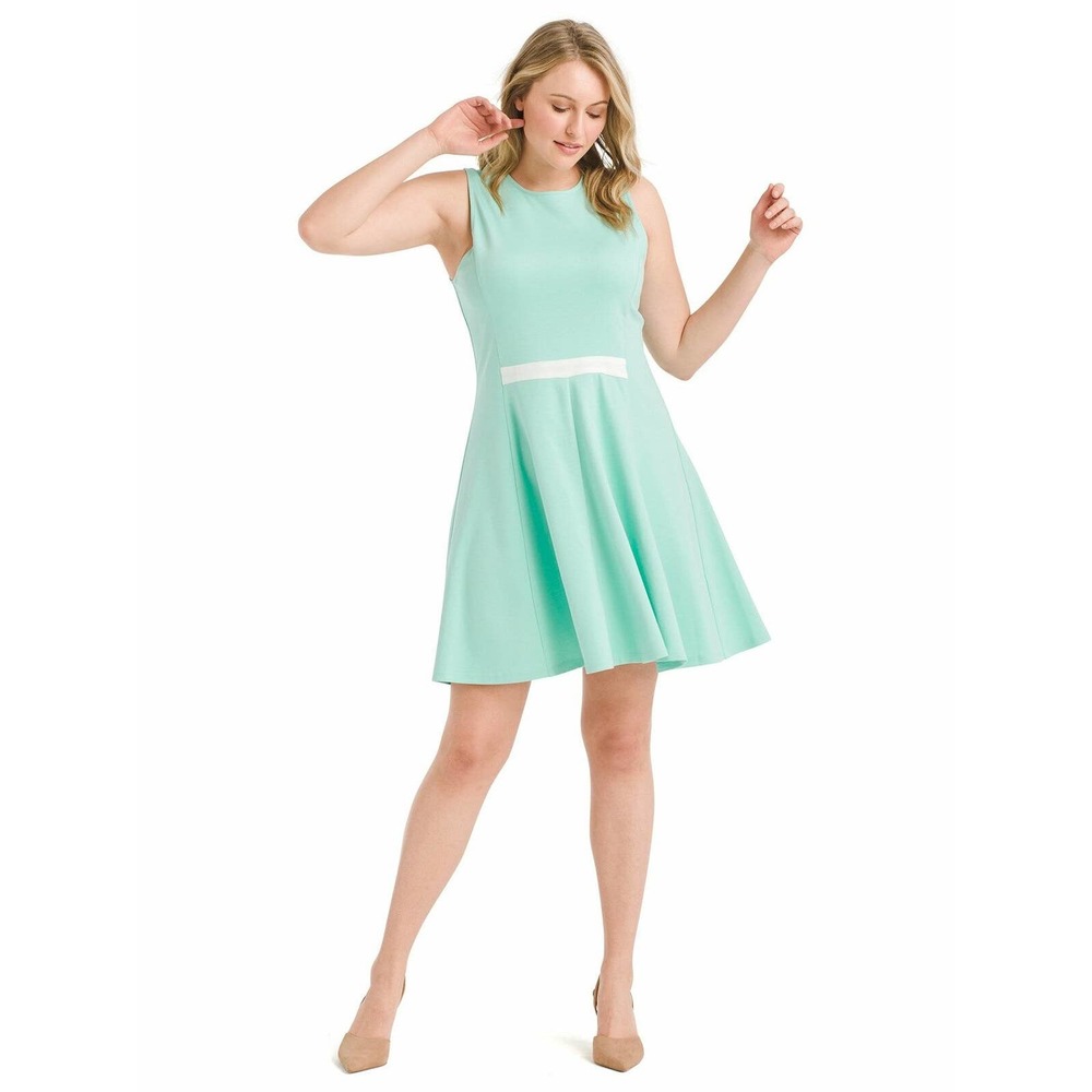 Hutch Design Mint Green Ponte Fit & Flare Dress - Picture 2 of 6